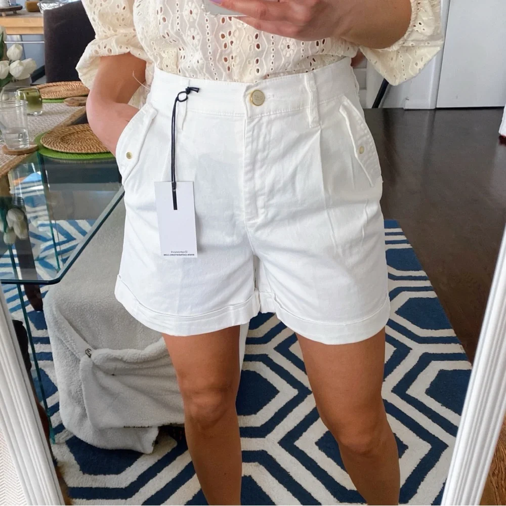 🐚 OAT NEW YORK WHITE HIGH WAIST RELAXED FIT SHORTS!